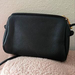 Black Leather Mini Crossbody